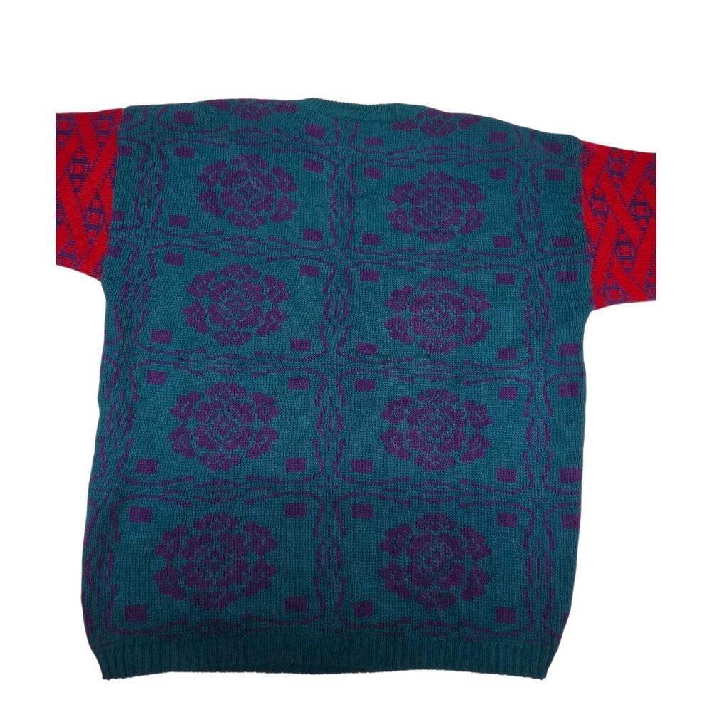 80s/90s Vintage Justine Todd Vintage Multicolor Pullover Sweater Plus Size 1X - Picture 4 of 8
